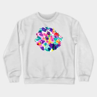 Abstract Watercolor Flowers Multi Crewneck Sweatshirt